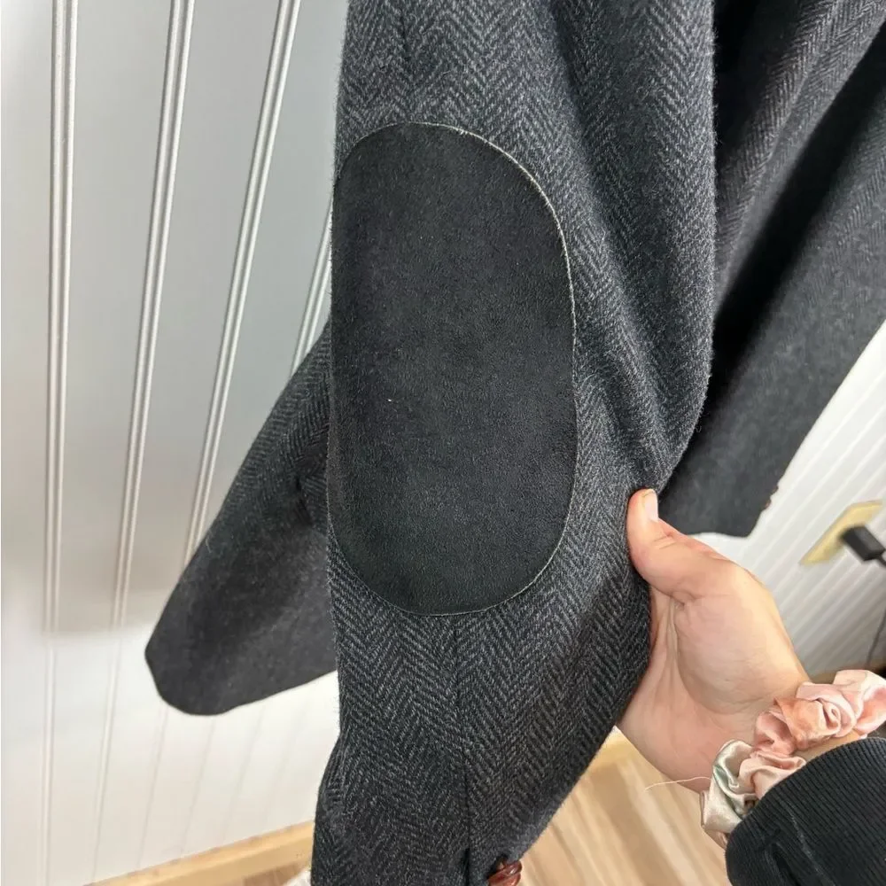 J.d. Christopher wool/lambs wool Elegant Gray double button Herringbone Blazer